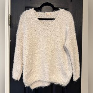 Altar'd State Soft White V-Neck Sweater